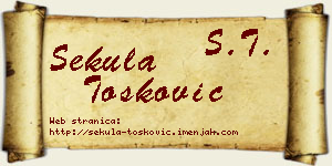 Sekula Tošković vizit kartica